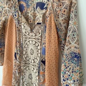 Anthropologie Meadow Rue Bohemian crochet doily Women's Top M